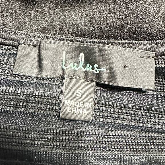 Lulu's Perfect Mesh Bodycon Mini Dress Women's Small Black 3/4 Sleeves NWT - Picture 7 of 12